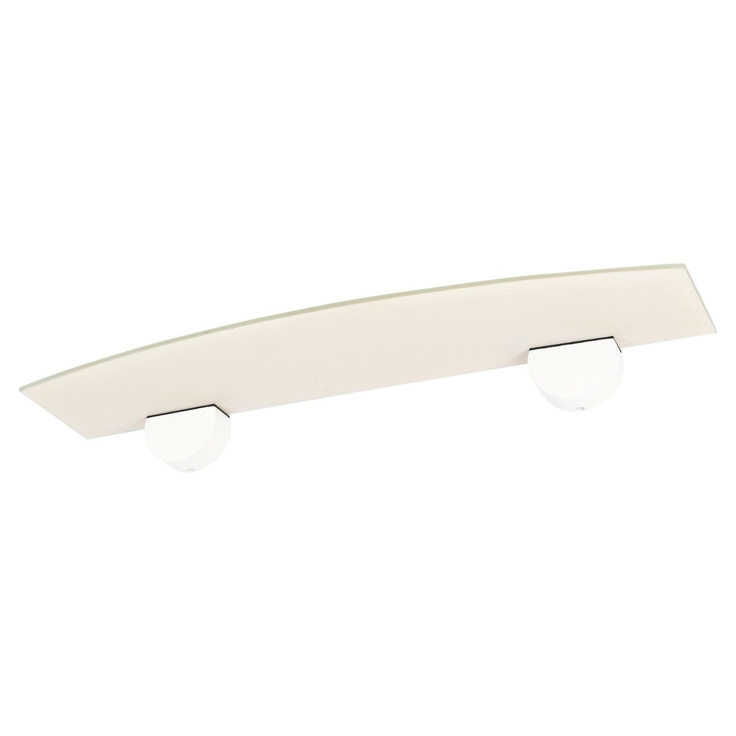 Bowed Floating Glass Shelf Frosted Look Design Large 80X20Cm Wall Mounted Clips