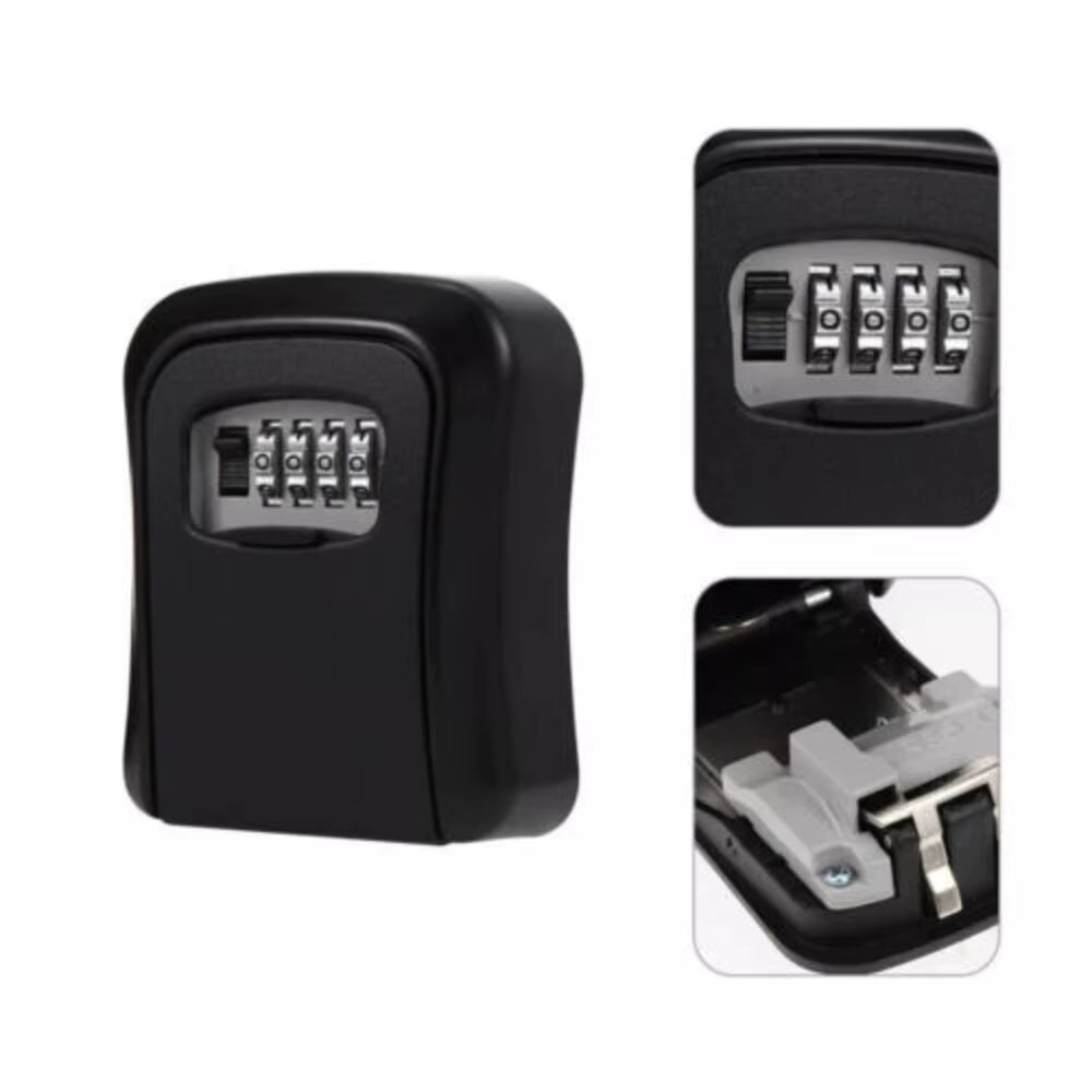 Wall Mounted Safe, 4 Combination Safe Outdoor Security Key Lock Box