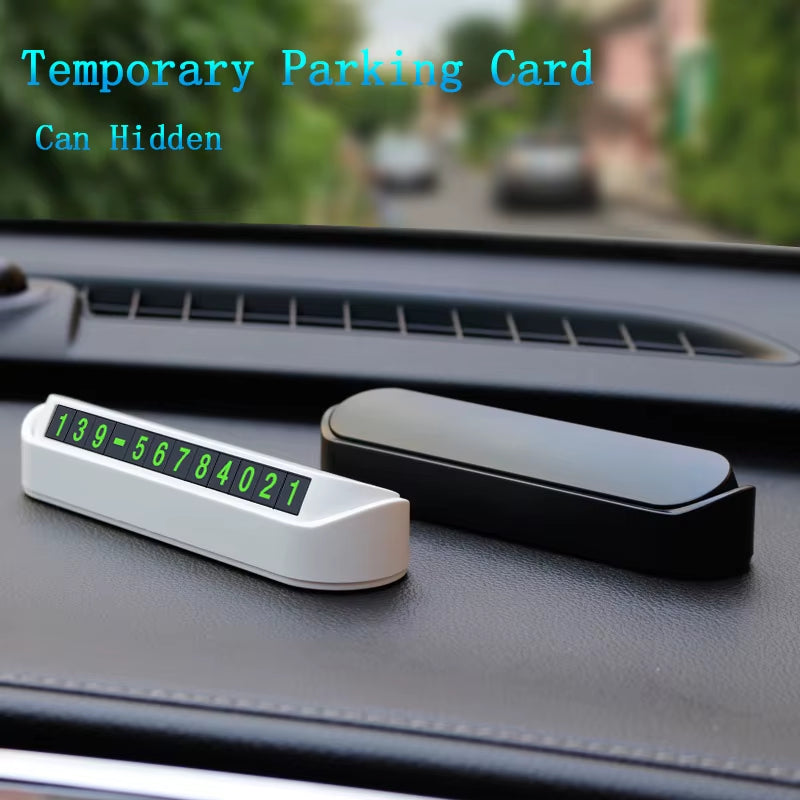 Car Temporary Parking Card Phone Number Card Plate Telephone Number Car Park Stop Automobile Accessories Car-Styling 13X2.5Cm