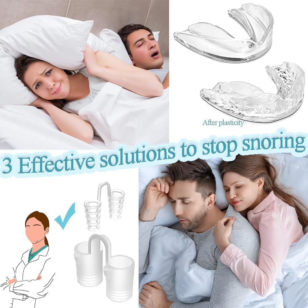 Adjustable Snoring Solution Kit with 8 Nasal Dilators for Men and Women,Snoring Aids for All Mouth, Silicone anti Snoring Devices for Sleep Better, Stop Snoring