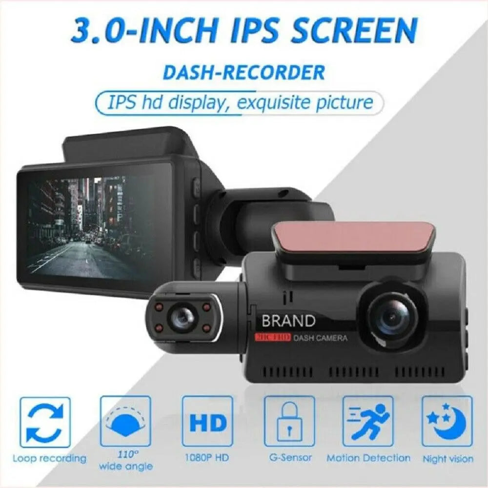 1080P Car Recorder Camera Auto Wide Angle Night Vision Dual Camera Camera HD inside Front Rear Camera Dual Lens Recorder