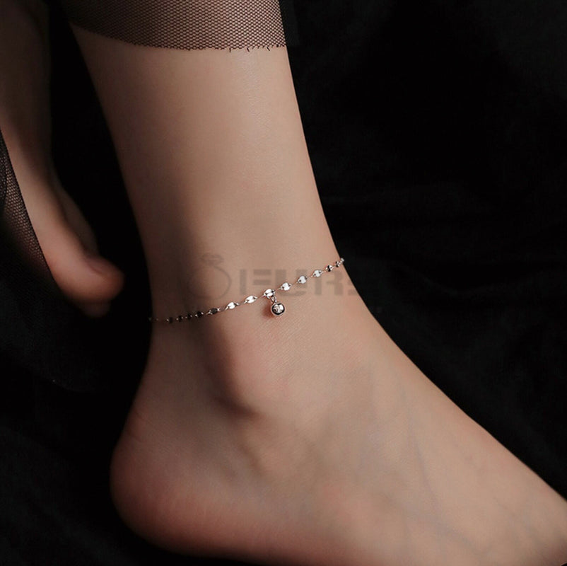 Silver Lace Linked Chain Ankle Bracelet Boho Foot Anklet Women Girls Jewellery