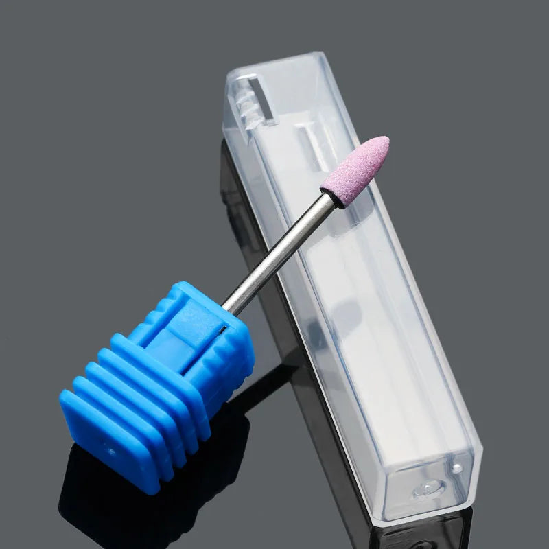 Pink Ceramic Stone Burr Drill Bits Milling Cutter Manicure Electric Corundum Nail Files Machine Nail Drill Polishing Accessories