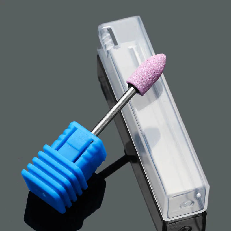 Pink Ceramic Stone Burr Drill Bits Milling Cutter Manicure Electric Corundum Nail Files Machine Nail Drill Polishing Accessories