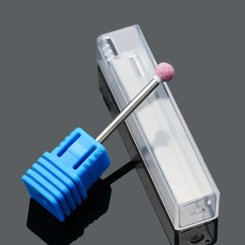 Pink Ceramic Stone Burr Drill Bits Milling Cutter Manicure Electric Corundum Nail Files Machine Nail Drill Polishing Accessories