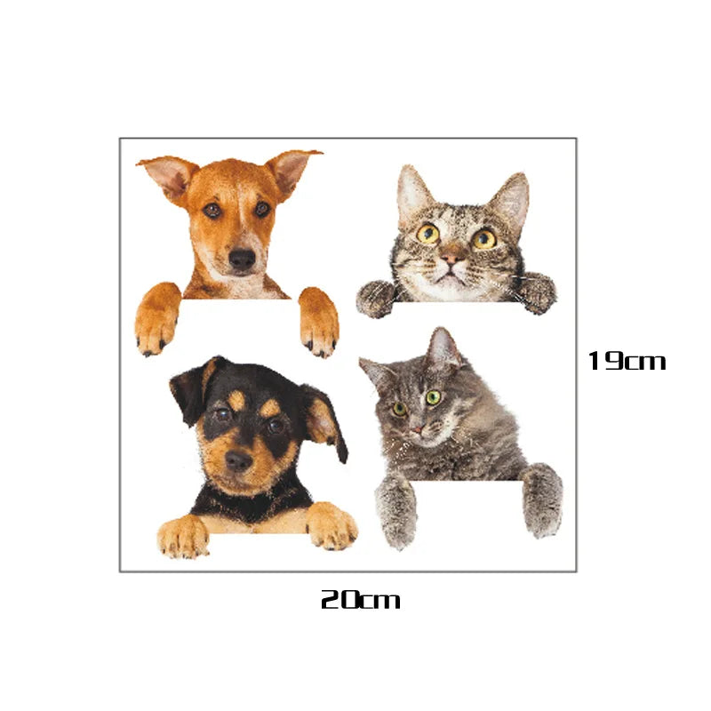 Very Cute 3D Cat And Dog Switch Stickers PVC Removable Wall Sticker Vinyl For Bedroom Living Room Home Decor Decals Socket Paste