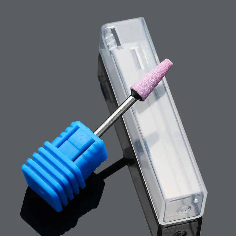 Pink Ceramic Stone Burr Drill Bits Milling Cutter Manicure Electric Corundum Nail Files Machine Nail Drill Polishing Accessories