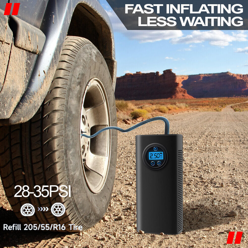 Car Tire Inflator Cordless Digital Display Rechargeable Tire Air Compressor Pump