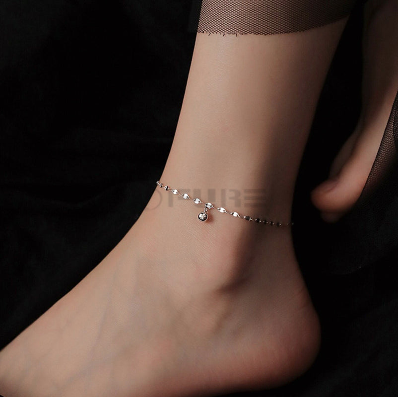 Silver Lace Linked Chain Ankle Bracelet Boho Foot Anklet Women Girls Jewellery